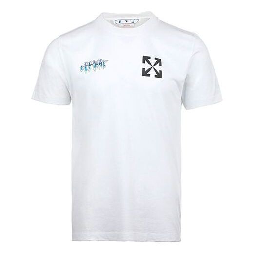 

Футболка Men's OFF-WHITE SS22 Chest Classic Arrow Alphabet Printing Short Sleeve White T-Shirt, белый