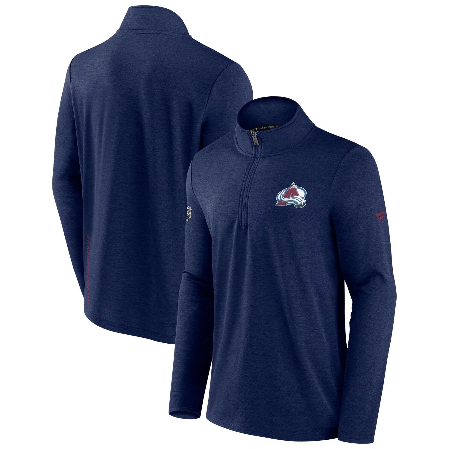 

Мужская фирменная куртка Heather Navy Colorado Avalanche Authentic Pro Rink с молнией на четверть Fanatics