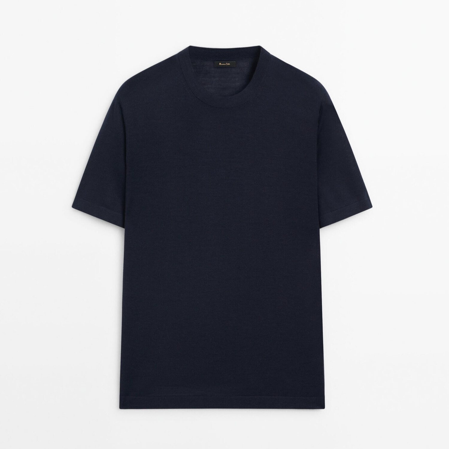 

Футболка Massimo Dutti Short Sleeve Wool Blend, темно-синий