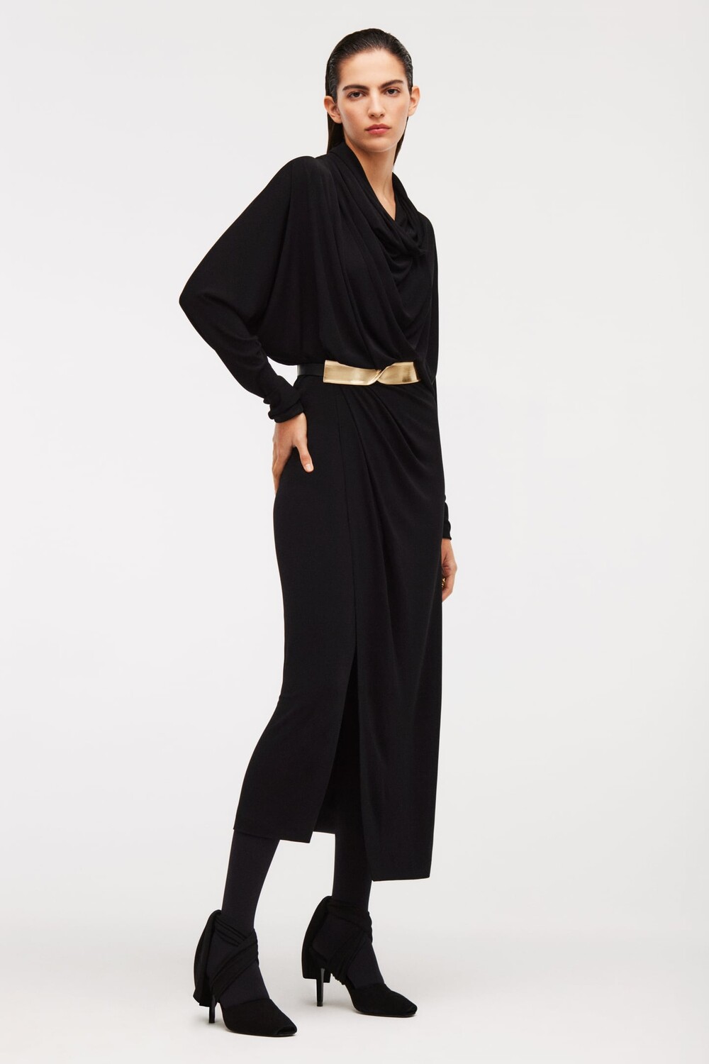 

Платье limited edition с драпировкой ZARA, черный