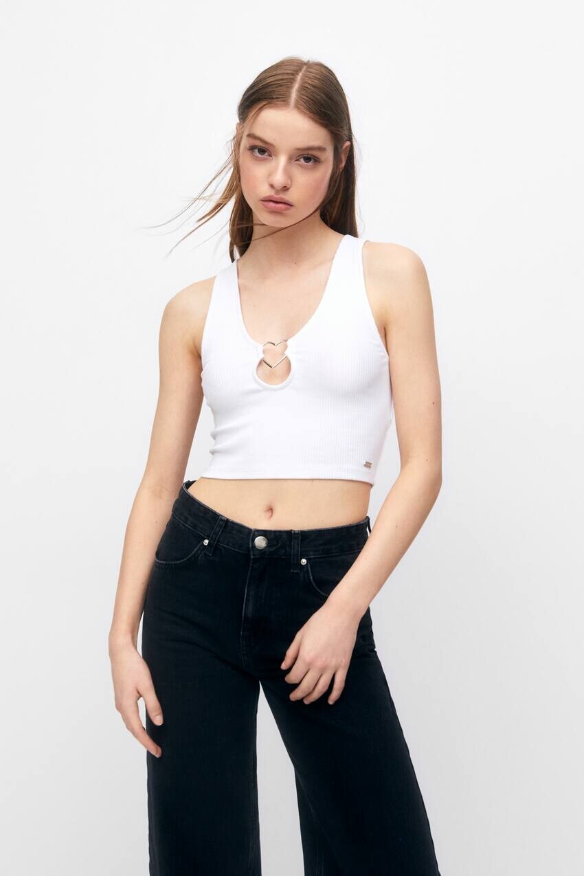 

Верх сердца Pull&Bear, белый