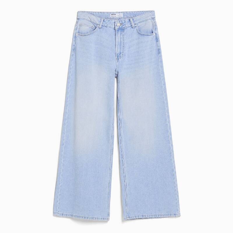 

Джинсы Bershka Wide-leg, голубой