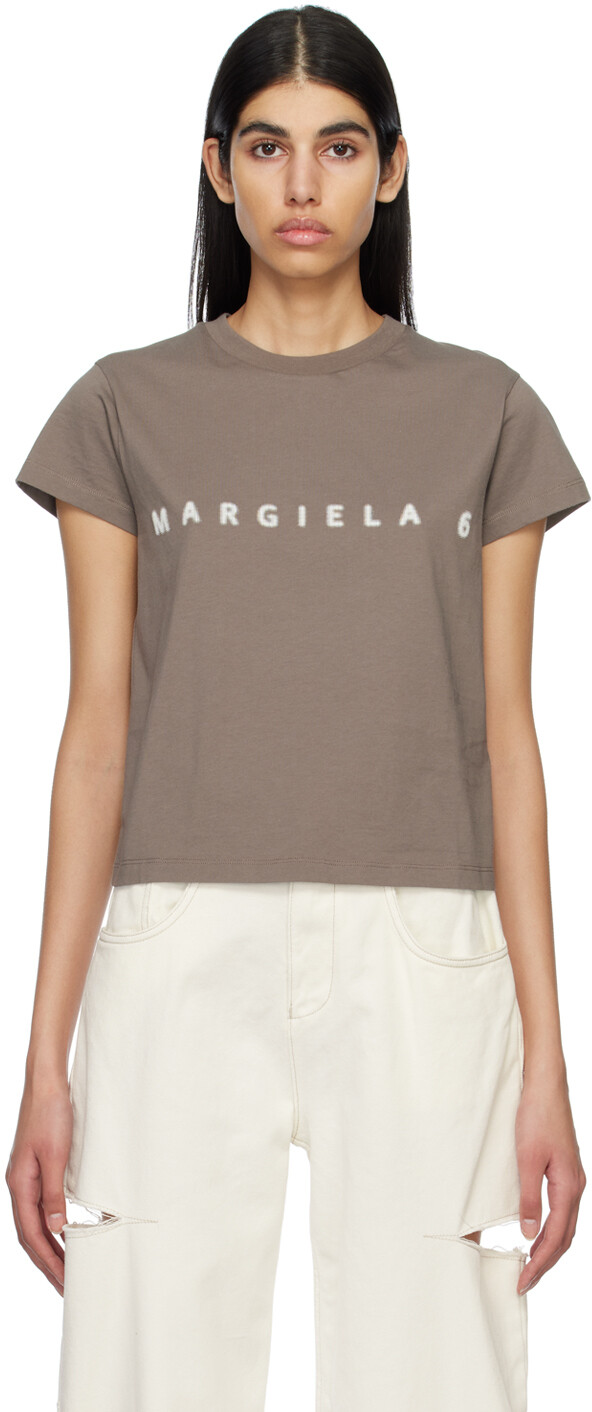 

Серо-коричневая светящаяся в темноте футболка MM6 Maison Margiela, Коричневый