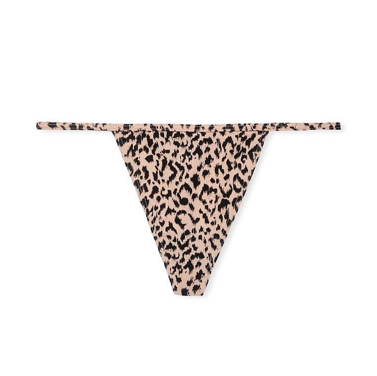 

Стринги Victoria's Secret Stretch Cotton, бежевый/черный