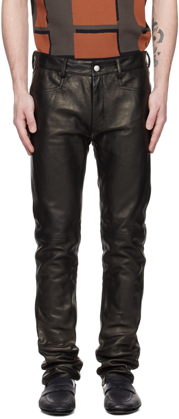 

Черные кожаные брюки Tyrone Rick Owens, Черный