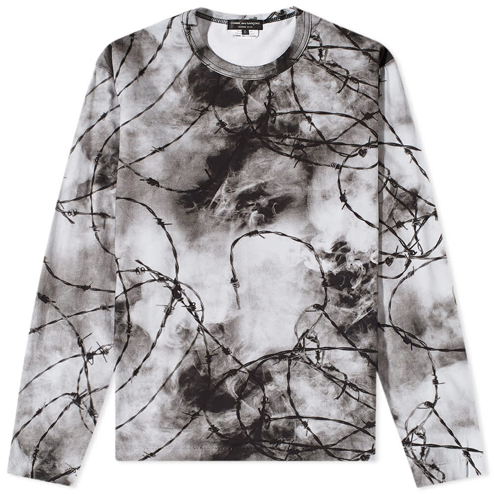 

Футболка Comme des Garçons Homme Plus Long Sleeve Barbed Wire Print T