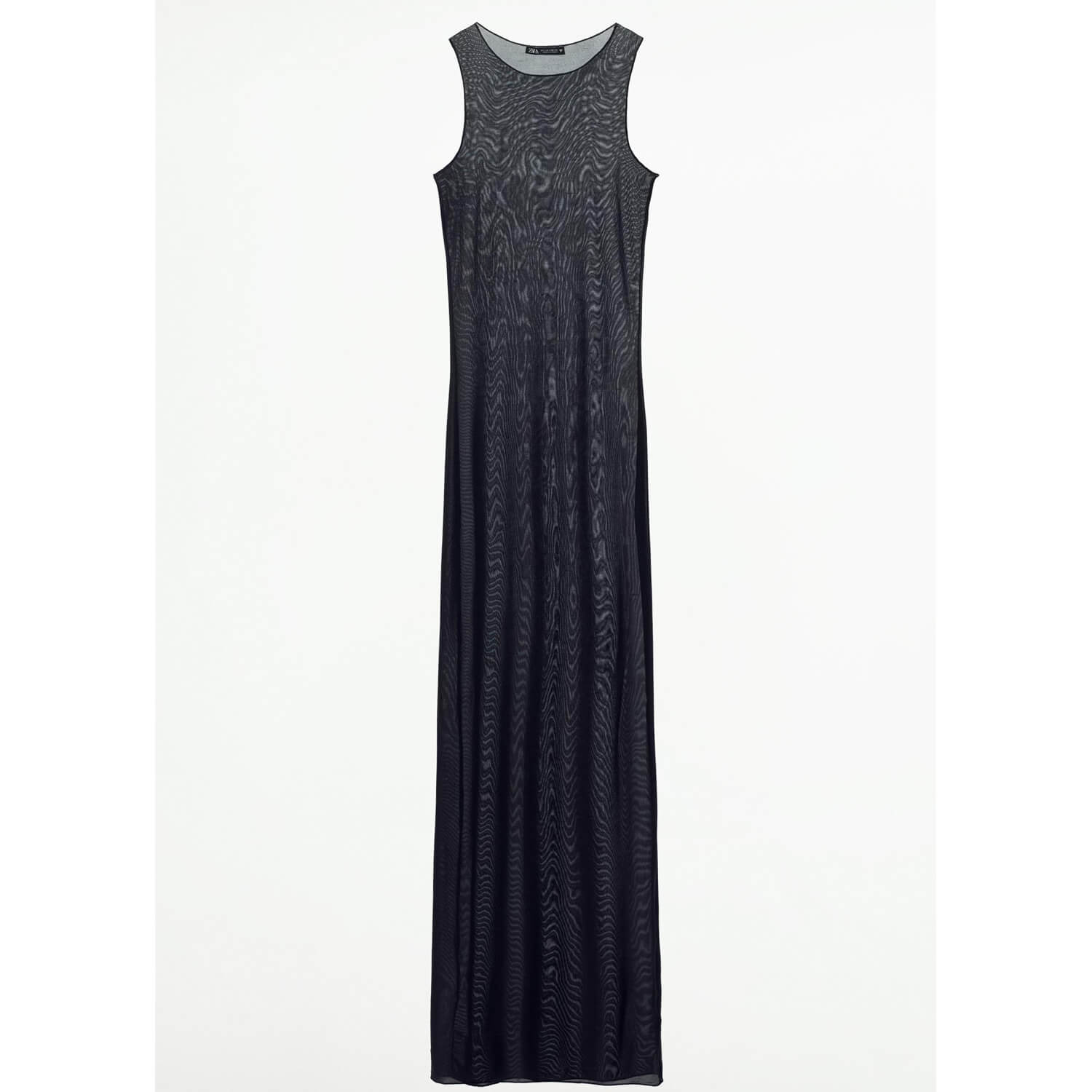 Платье Zara Long Semi-Sheer, черный платье длинное без рукавов 3 l белый