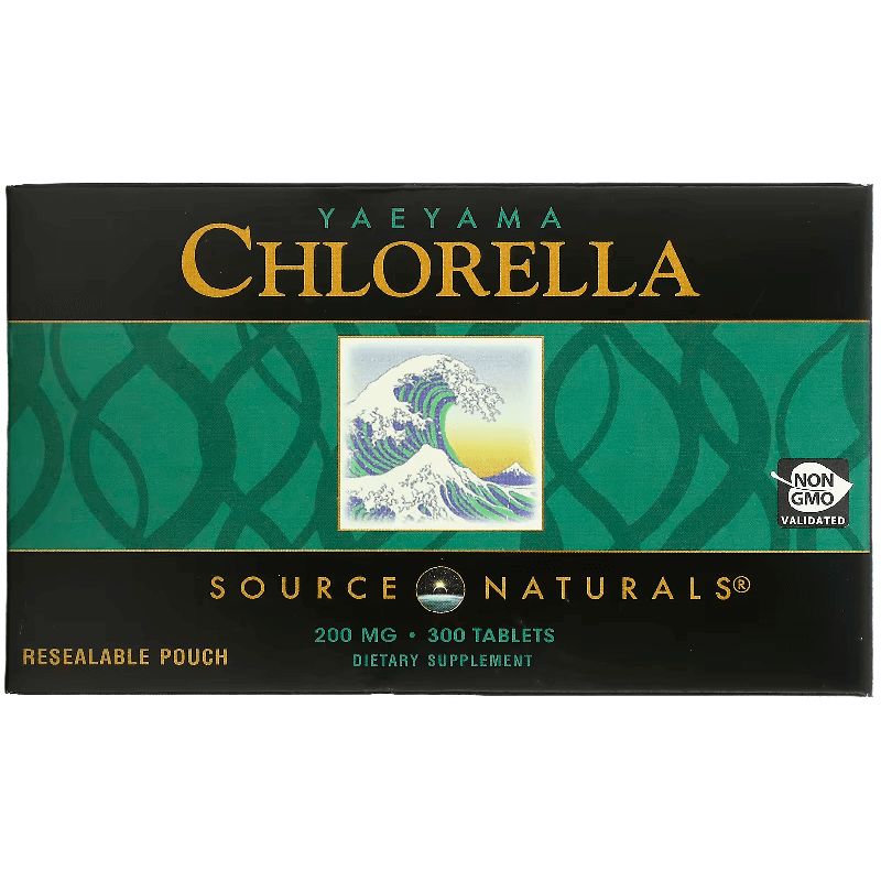 Хлорелла Source Naturals Yaeyama Chlorella 200 мг, 300 таблеток sun chlorella хлорелла 500 мг 600 таблеток