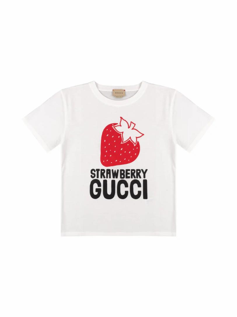 цена Хлопковая футболка с логотипом Gucci