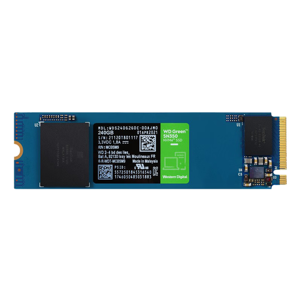 SSD-накопитель Western Digital Green SN350 1ТБ твердотельный накопитель western digital green sn350 nvme 500gb wds500g2g0c