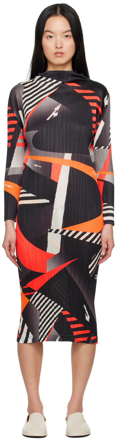 

Черное платье-миди Freeway Pleats Please Issey Miyake, Черный, Черное платье-миди Freeway Pleats Please Issey Miyake