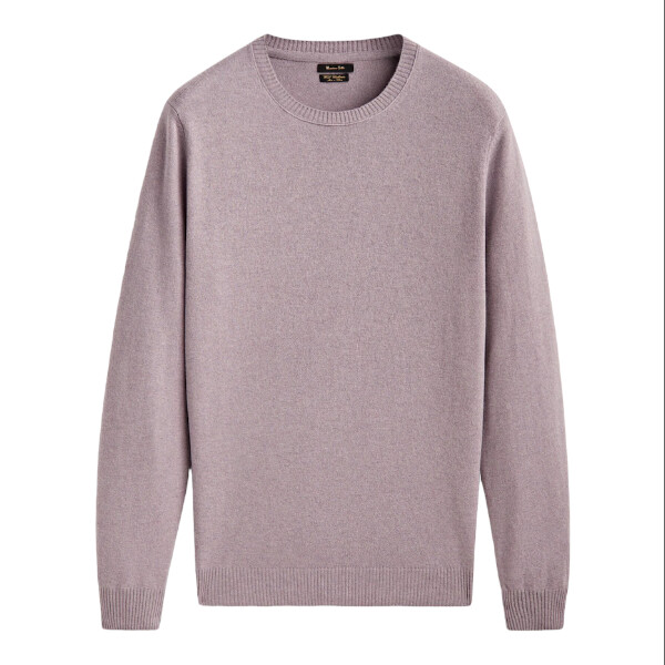 

Свитер Massimo Dutti wool and cashmere blend round neck, лиловый