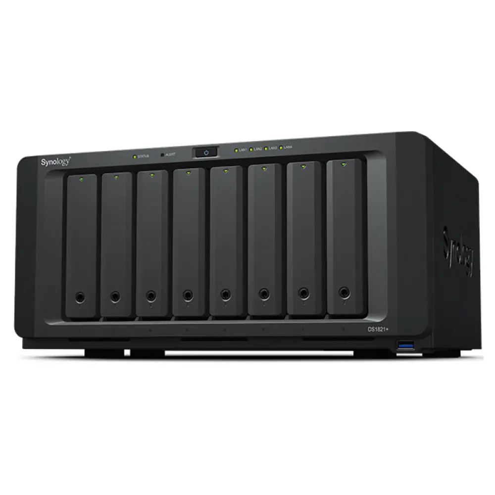 

Сетевое хранилище Synology DS1821+ с 8 жесткими дисками