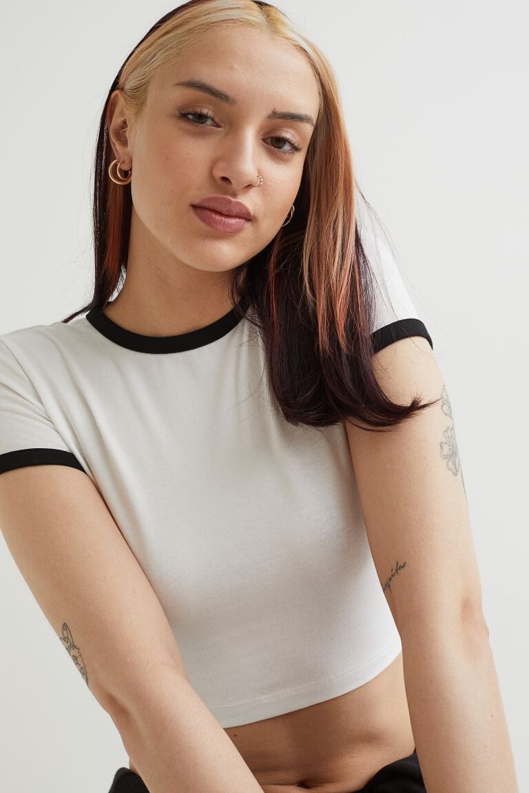 

Короткая футболка 2 шт. H&M, белый