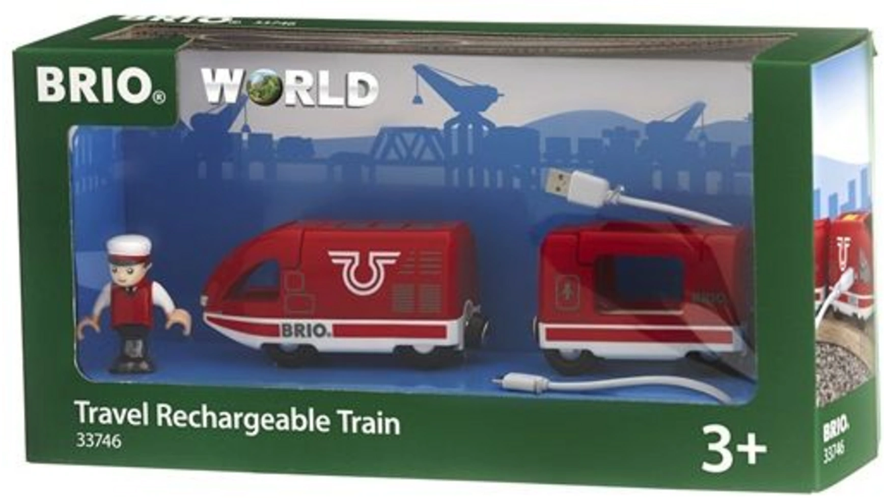 Brio Bahn Пассажирский поезд на батарейках красного цвета счастливый поезд