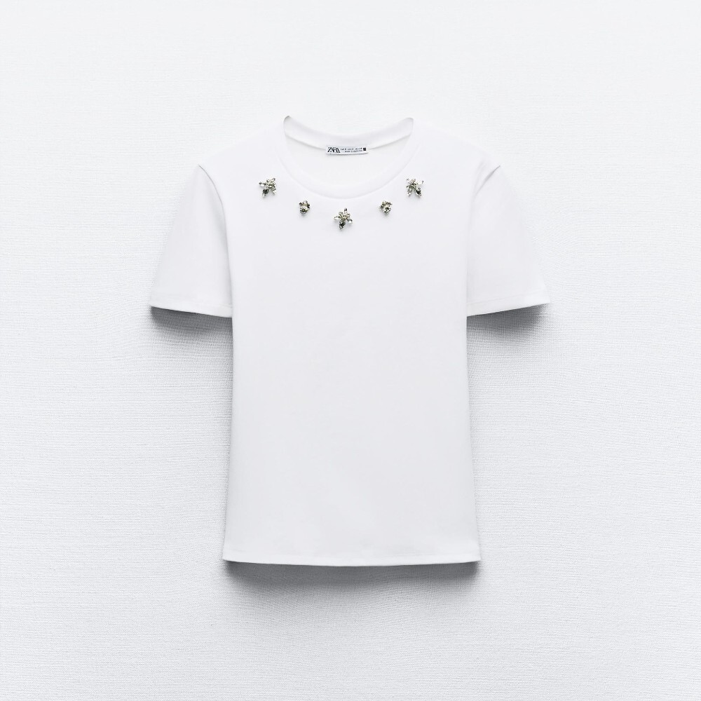 

Футболка Zara Jewelled, белый