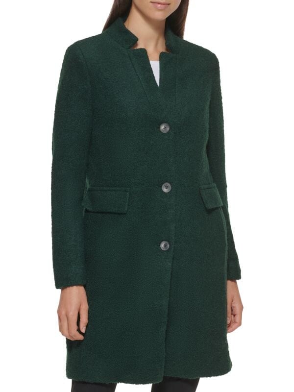 

Пальто из смесовой шерсти из букле DKNY Emerald