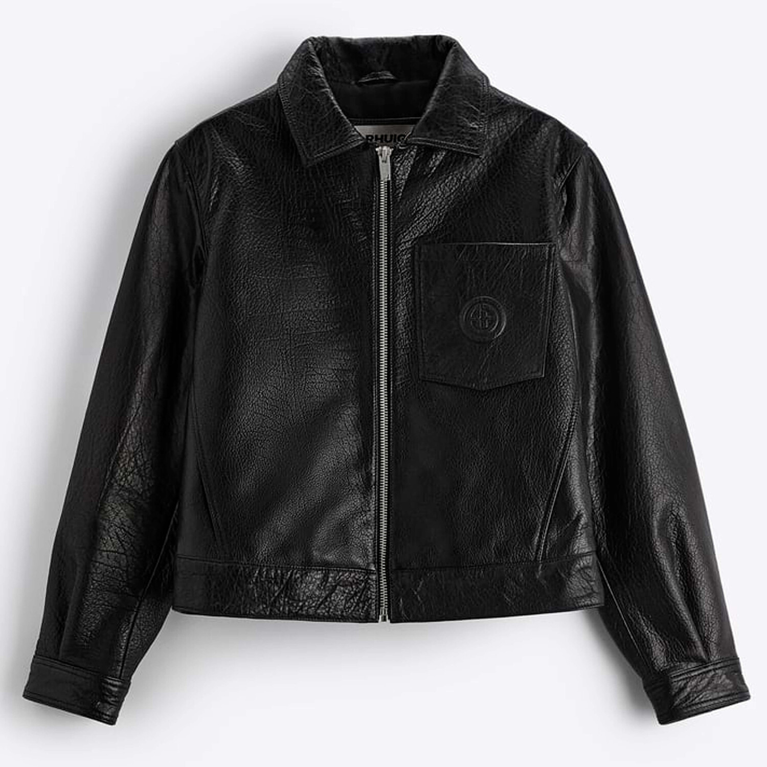 

Куртка кожаная Zara Cropped X Rhuigi Limited Edition, черный