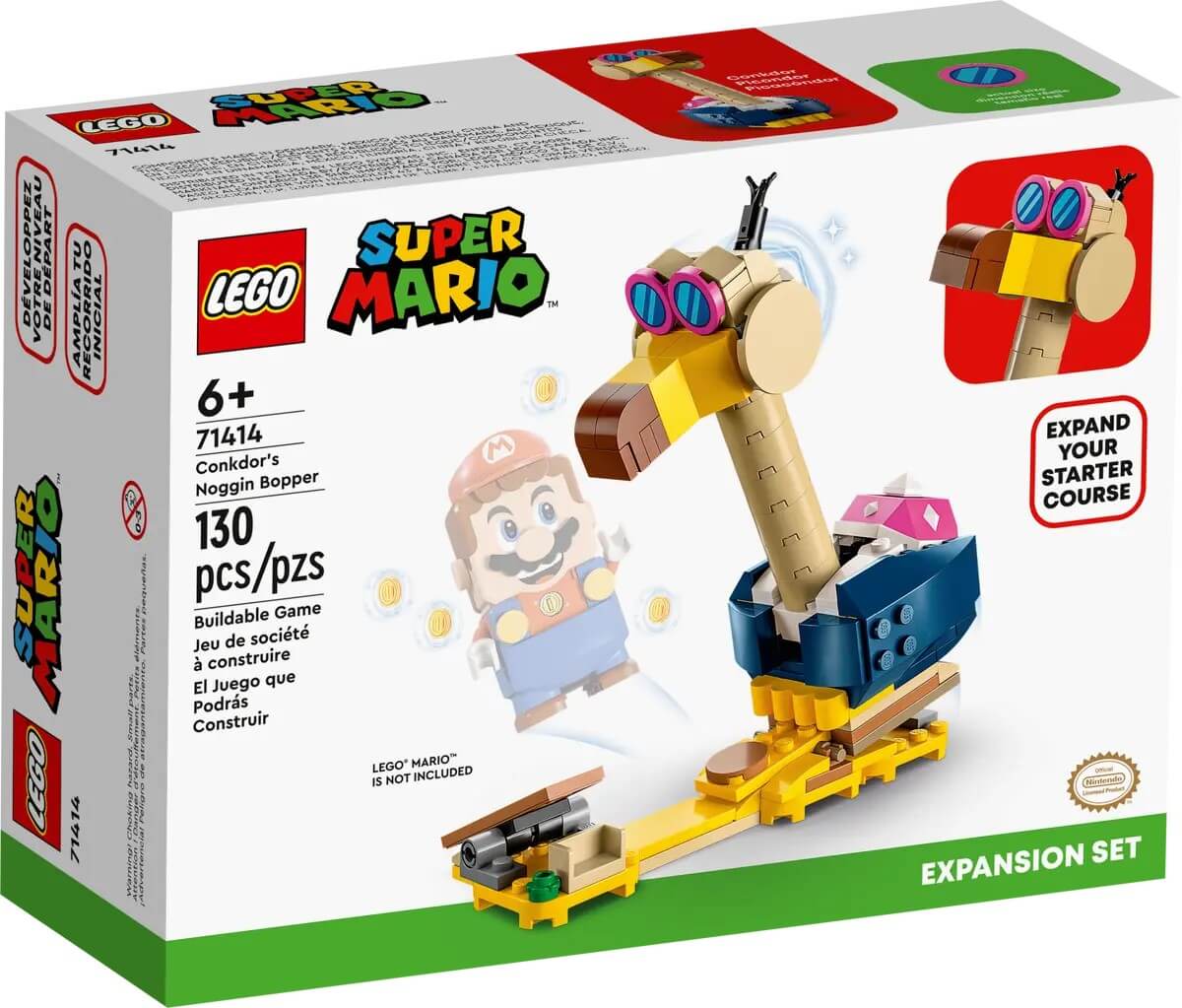 Фигурка-конструктор Lego Super Mario Conkdor's Noggin Bopper Expansion Set 71414, 130 деталей конструктор lego super mario 71422 picnic at mario s house expansion set 259 дет