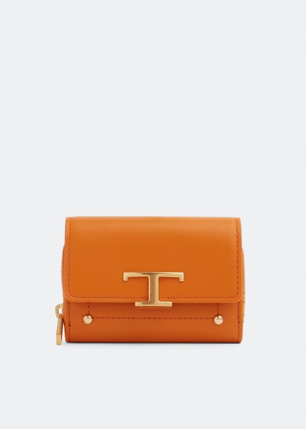 

Кошелек TOD'S Timeless leather wallet, оранжевый