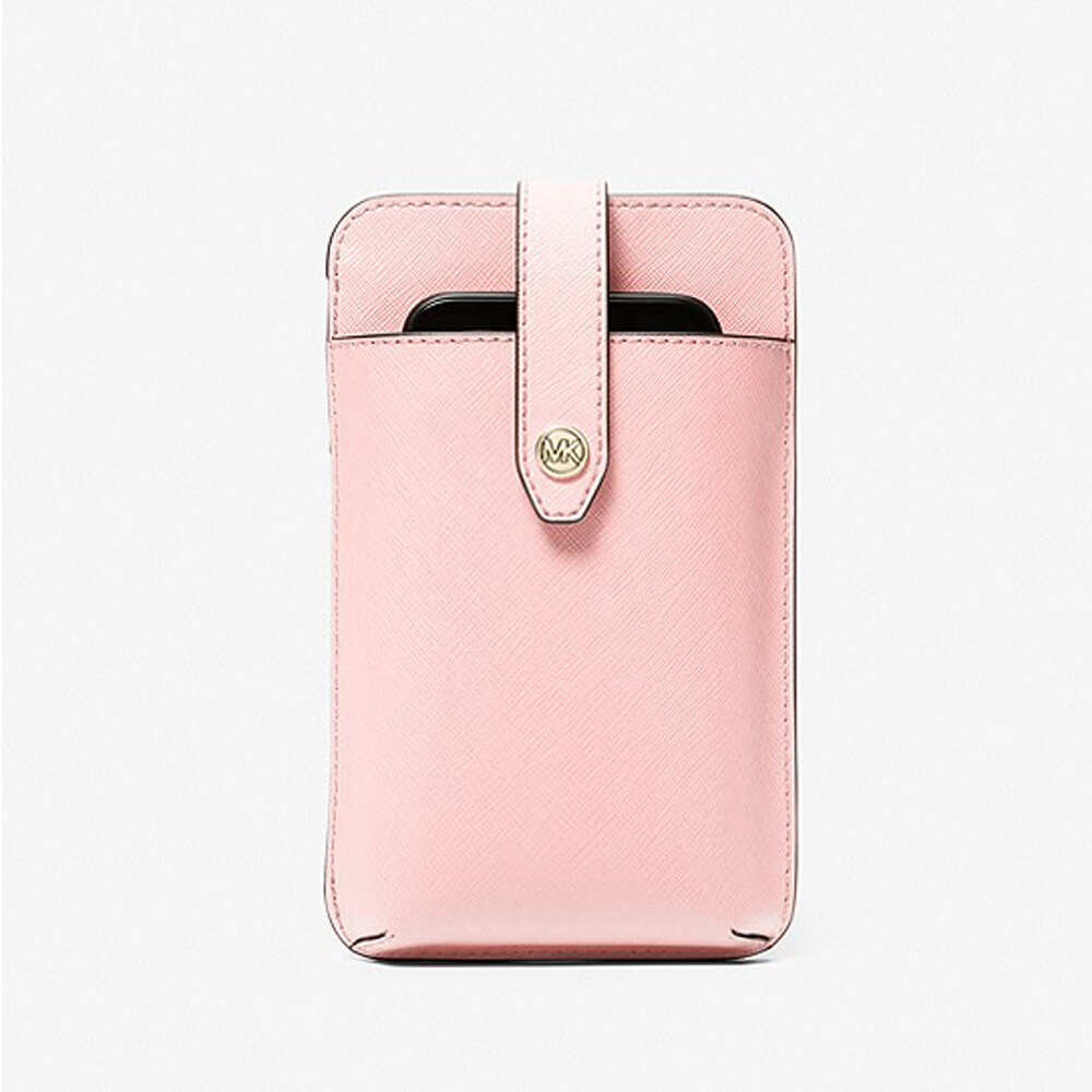 Сумка кросс-боди Michael Michael Kors Saffiano Leather Smartphone, розовый цена и фото