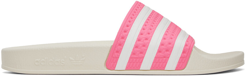 

Розовые и белые шлепанцы Adilette adidas Originals