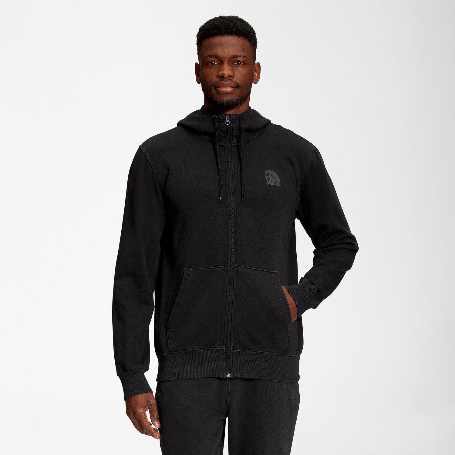 

Мужская худи с молнией во всю длину The North Face Garment Dye, черный