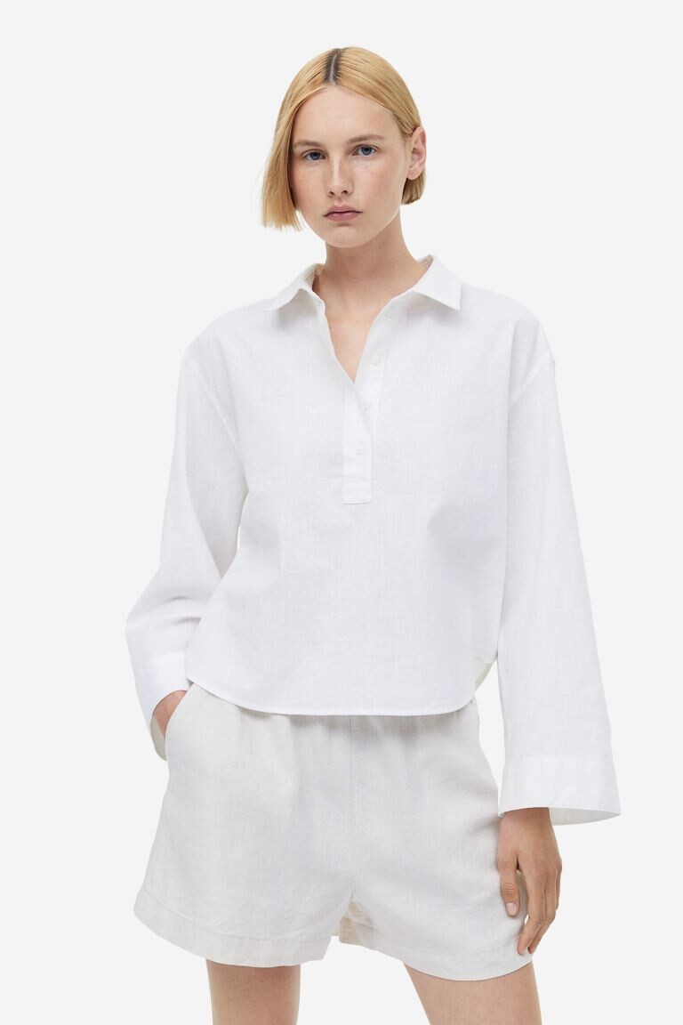 

Рубашка из смесового льна H&M