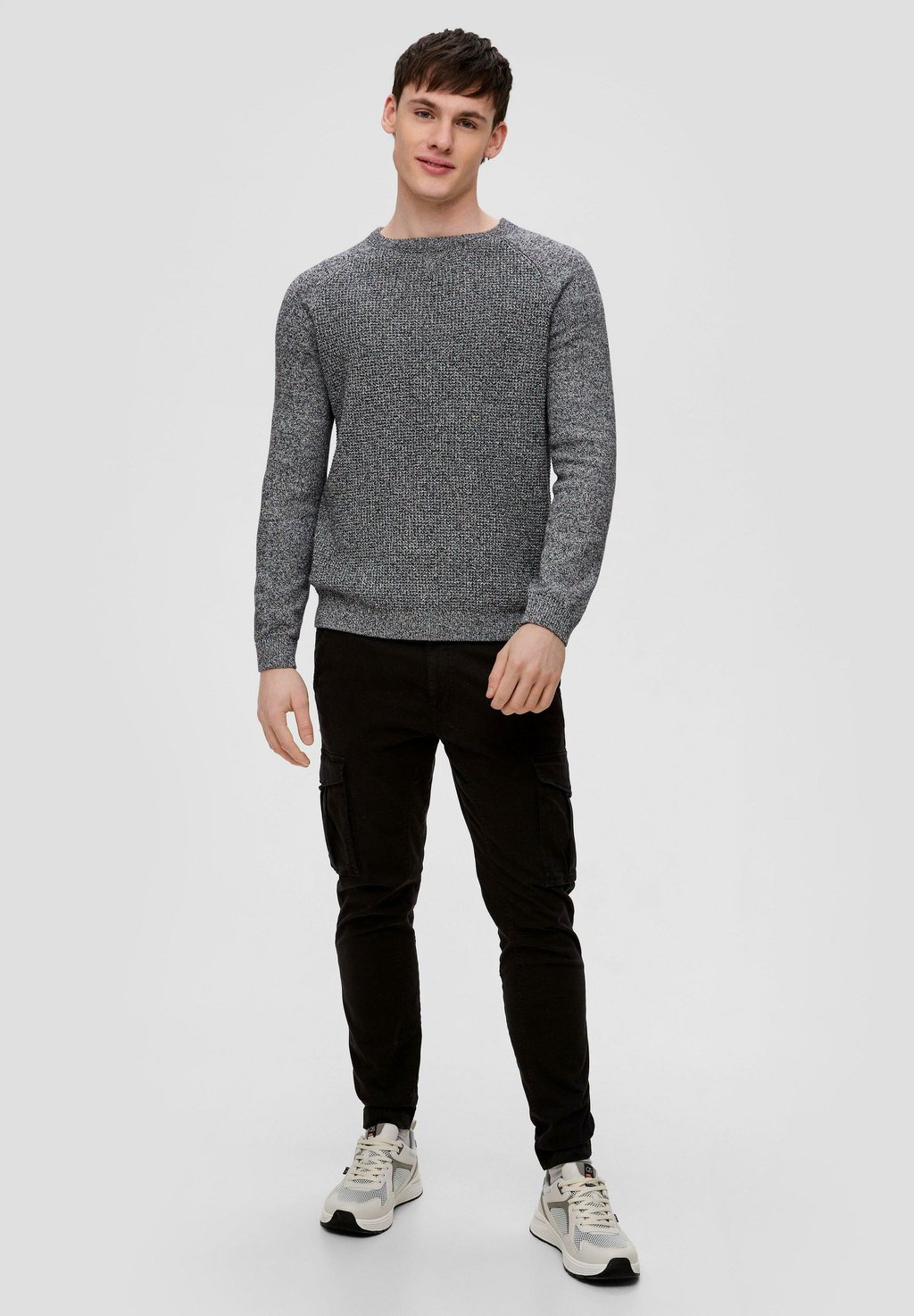 Вязаный свитер MIT RAGLANÄRMELN QS, цвет schwarz