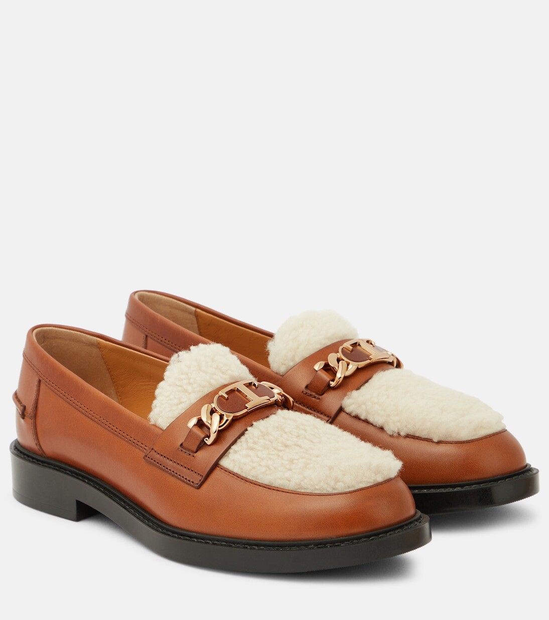 

Лоферы из кожи и овчины Tod'S, коричневый