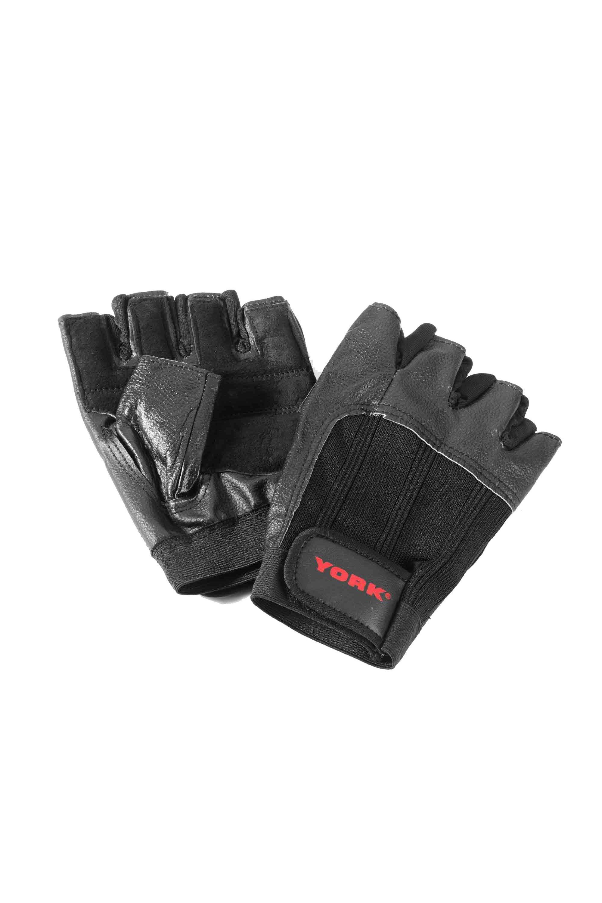 Кожаные перчатки для тяжелой атлетики York, черный фея тяжелой атлетики