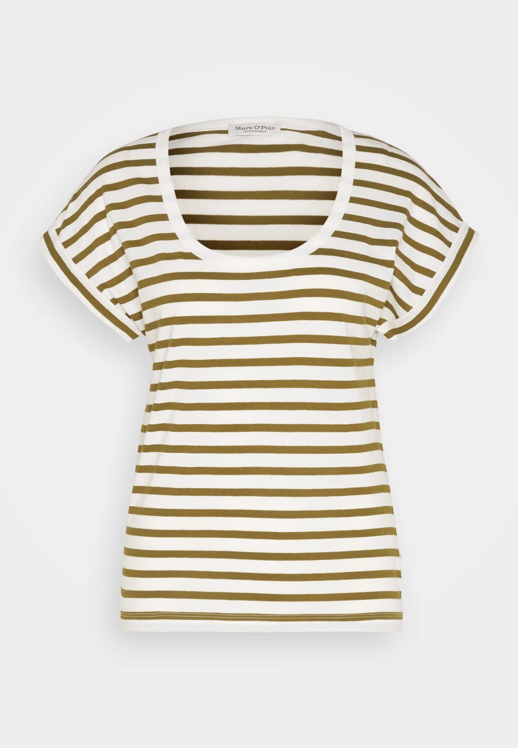 

Футболка Marc O'polo Short Sleeve Deep Round Neck, белый, зеленый