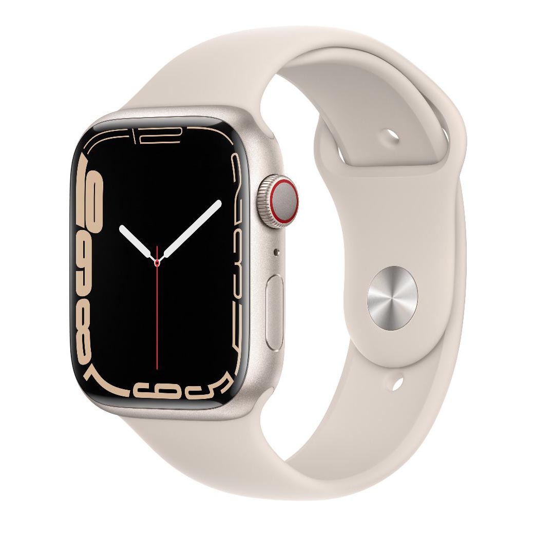 умные часы apple watch series 8 gps cellular 41 мм starlight starlight Умные часы Apple Watch Series 7 Aluminium (GPS+Cellular), 45 mm, Starlight