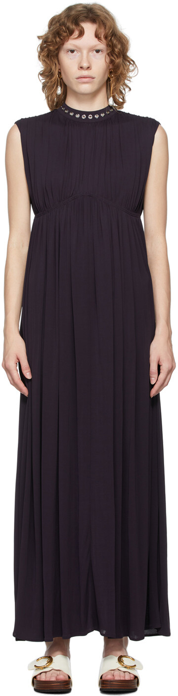 

Черное струящееся платье из джерси Chloé, Черный