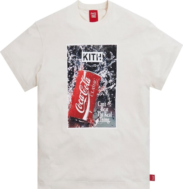

Футболка Kith x Coca-Cola Splash Vintage Tee 'Ivory', кремовый