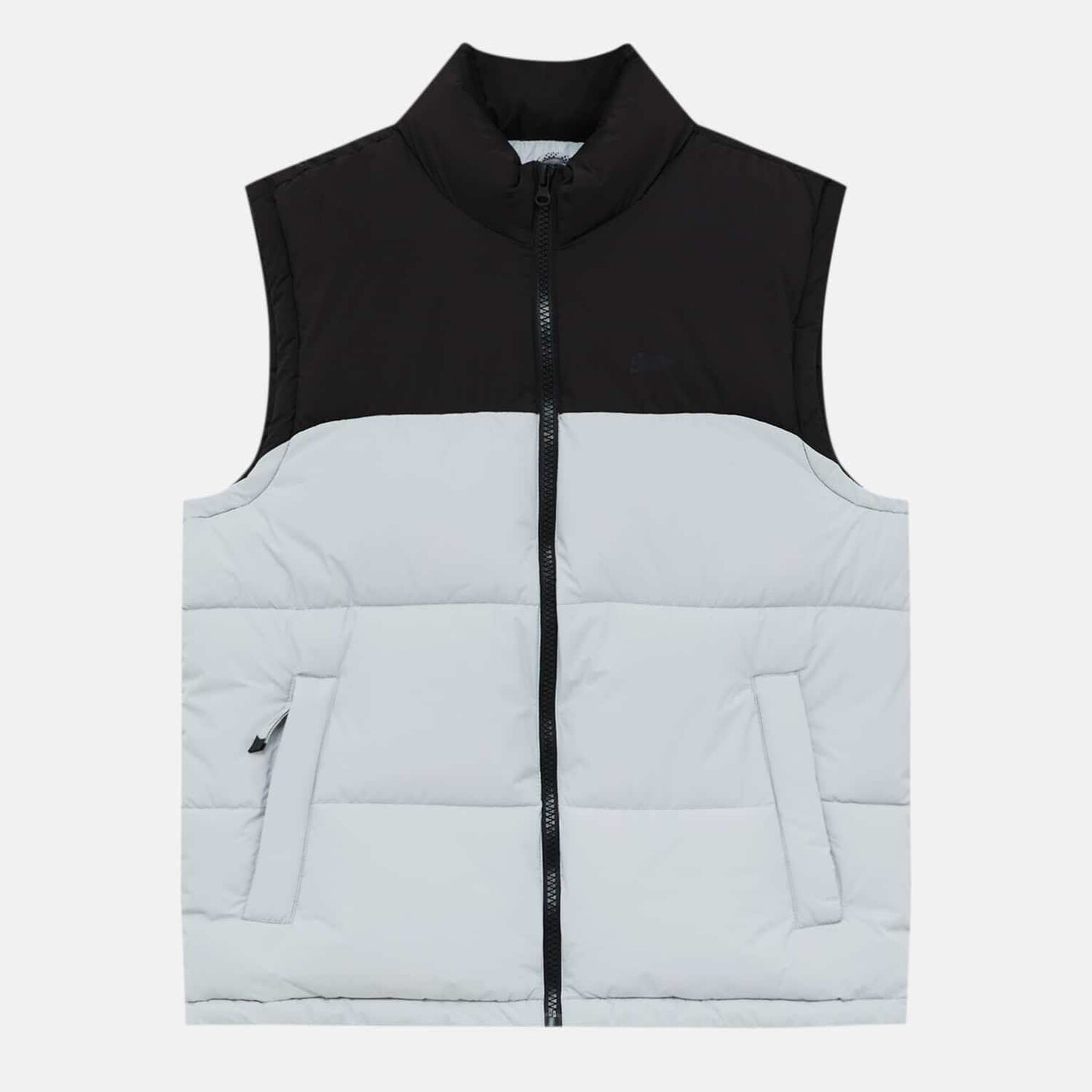 

Утепленный жилет Pull&Bear Basic, бело-голубой/черный