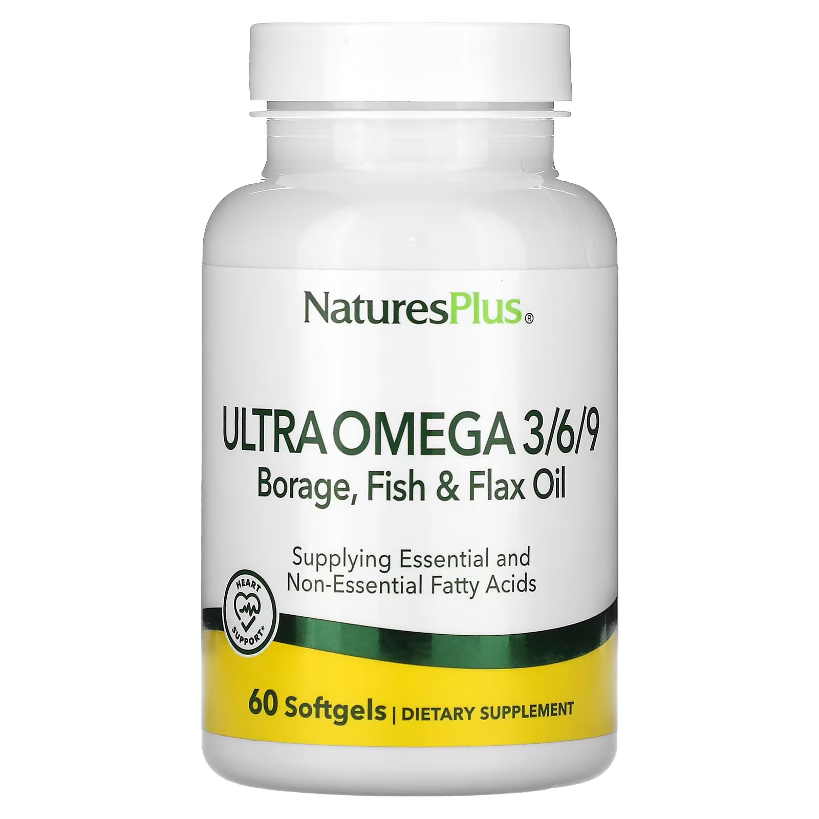 Пищевая добавка NaturesPlus Ultra Omega 3/6/9, 60 мягких капсул пищевая добавка barlean s seriously delicious omega pals chirpin slurpin 227 г