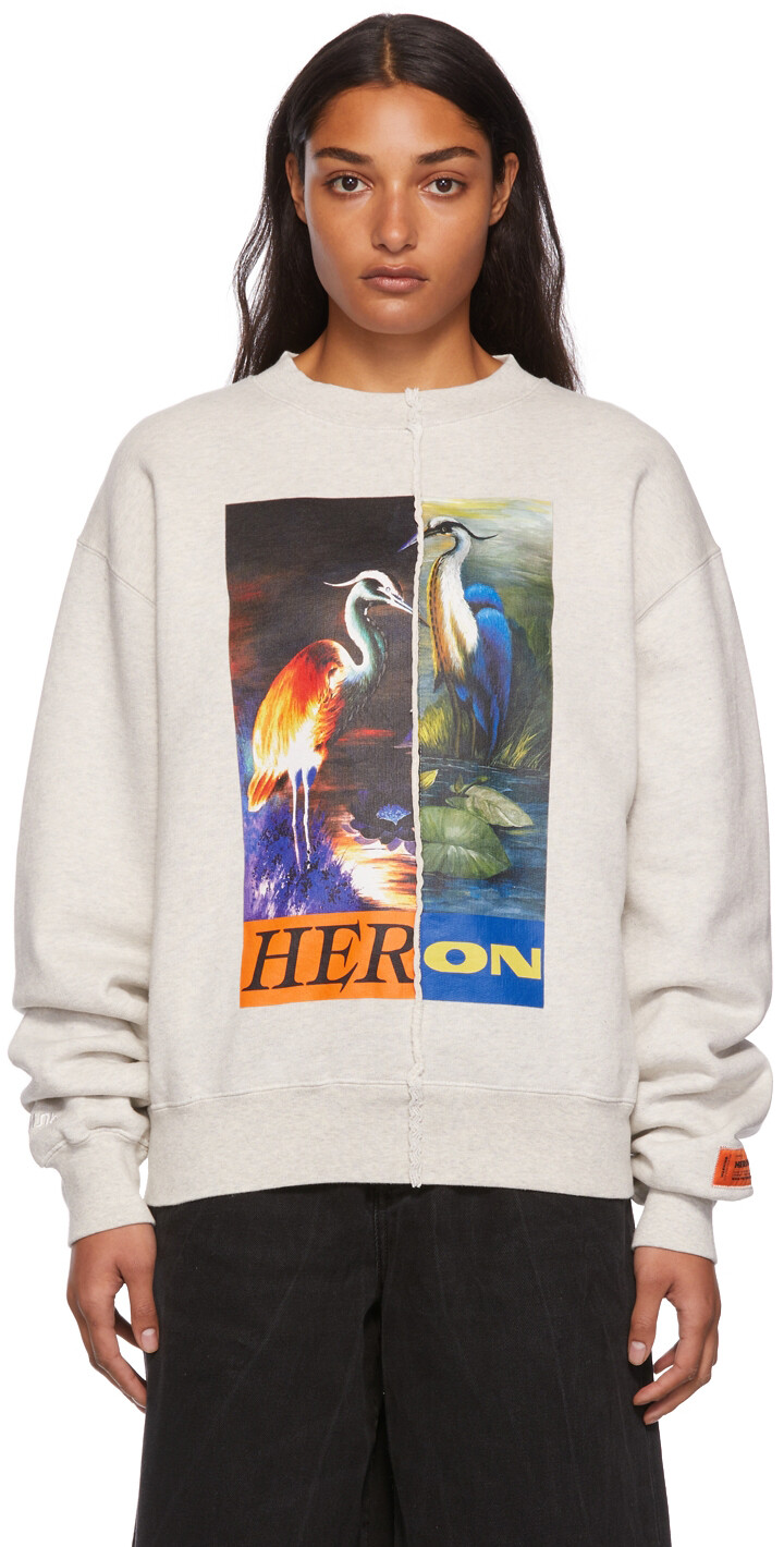 

Серый свитшот Heron с разрезом Heron Preston