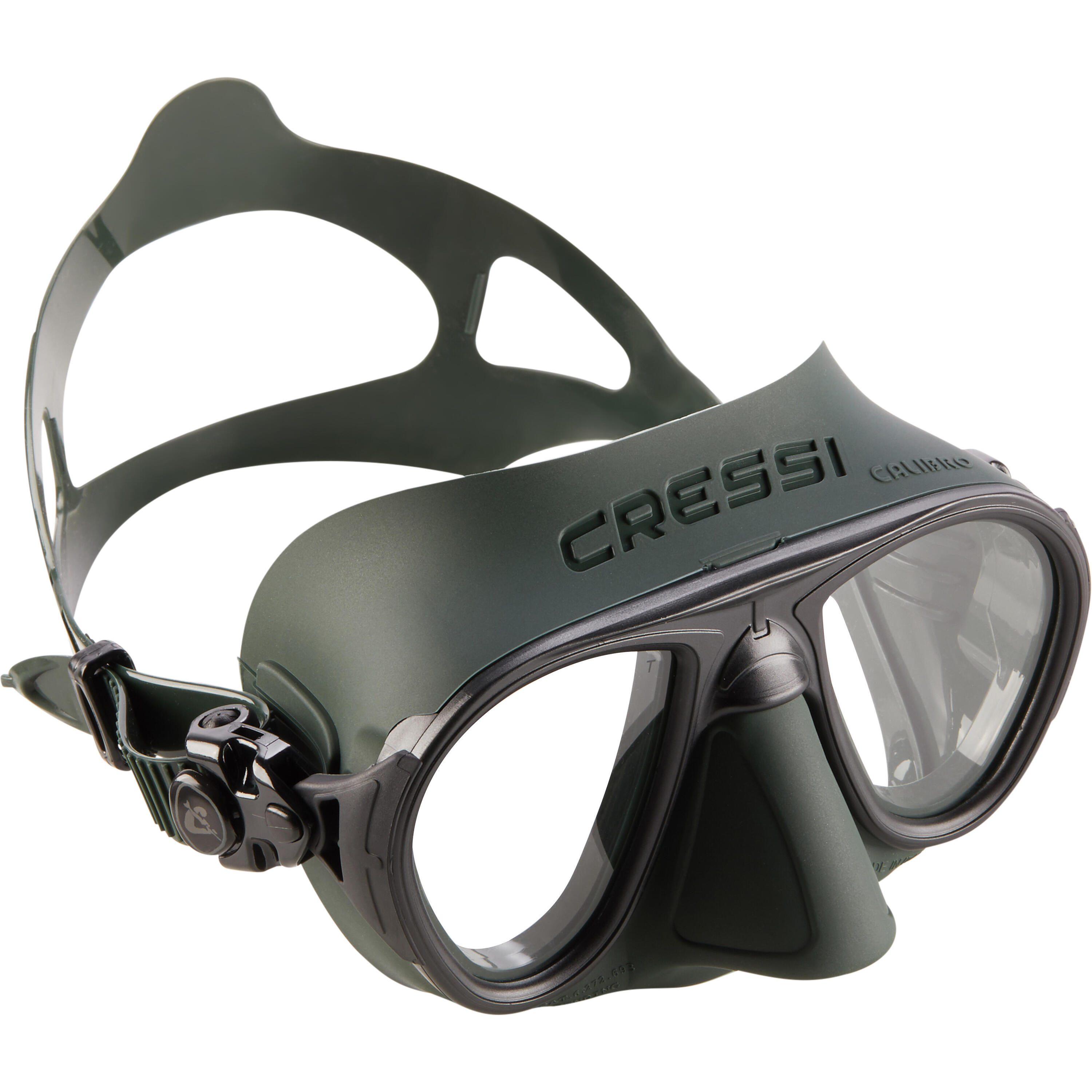 Маска для дайвинга Freediving Cressi Calibro темно-зеленая, темно-зеленый