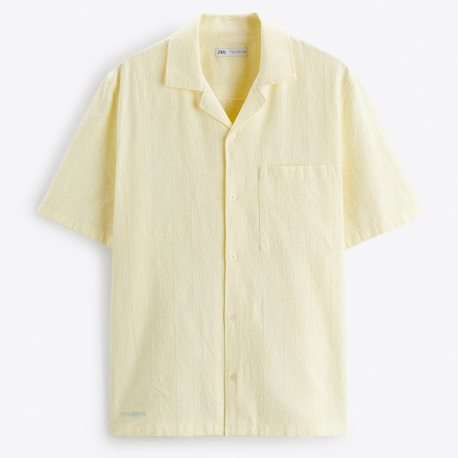 

Рубашка Zara Geometric Jacquard, светло-желтый