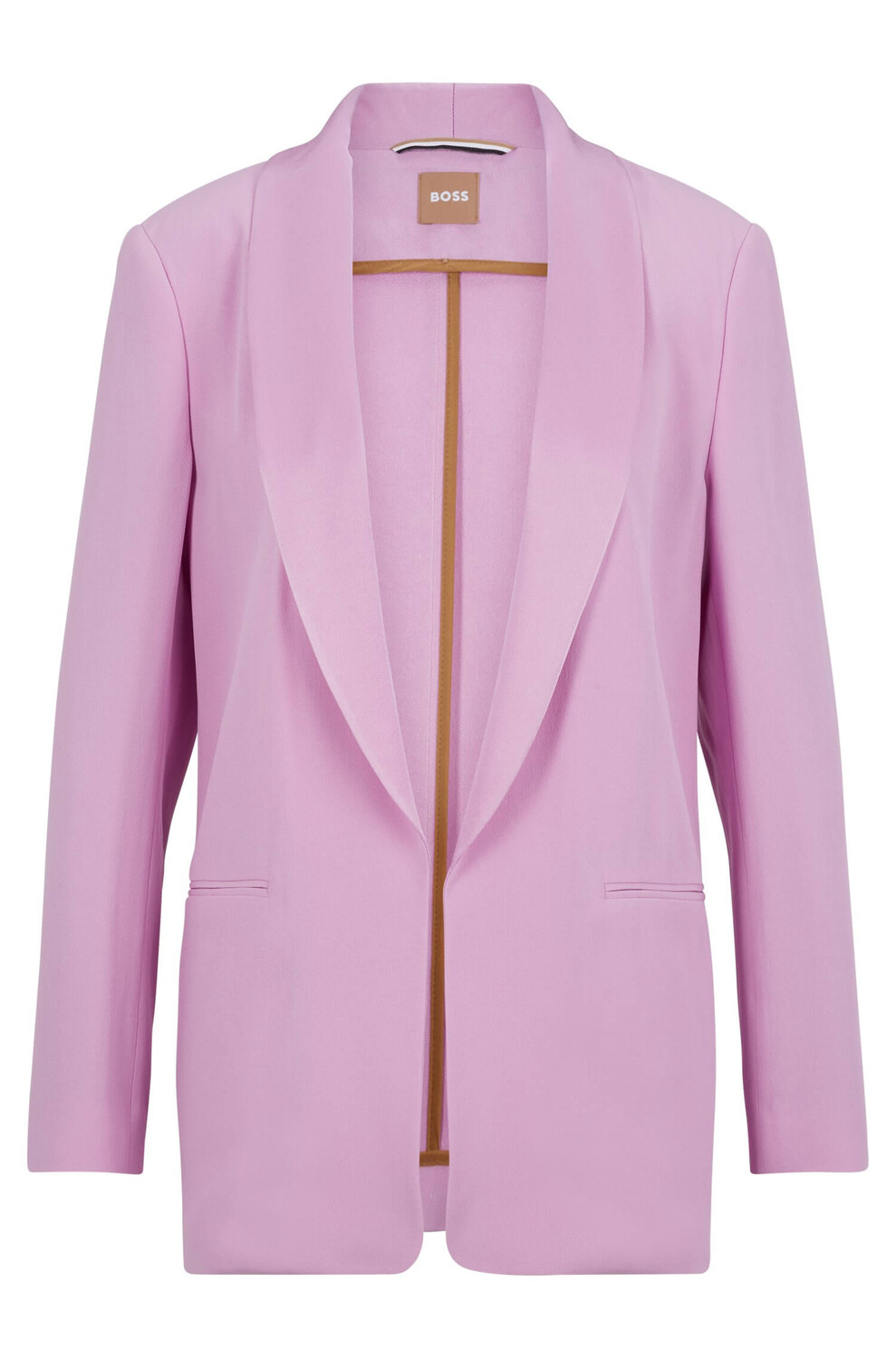 

Пиджак Boss Crinkle Crepe With Shawl Lapels, светло-розовый