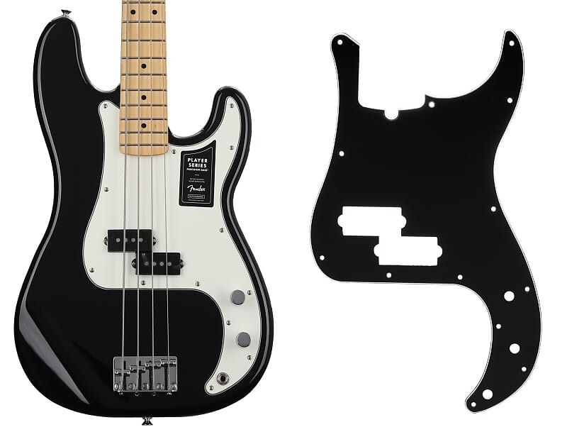 

Бас-гитара Fender Player Precision Bass — черный с кленовой накладкой на гриф с накладкой Fender Precision Bass в современном стиле с 13 отверстиями — черный 0991352000=1 0149802506=1