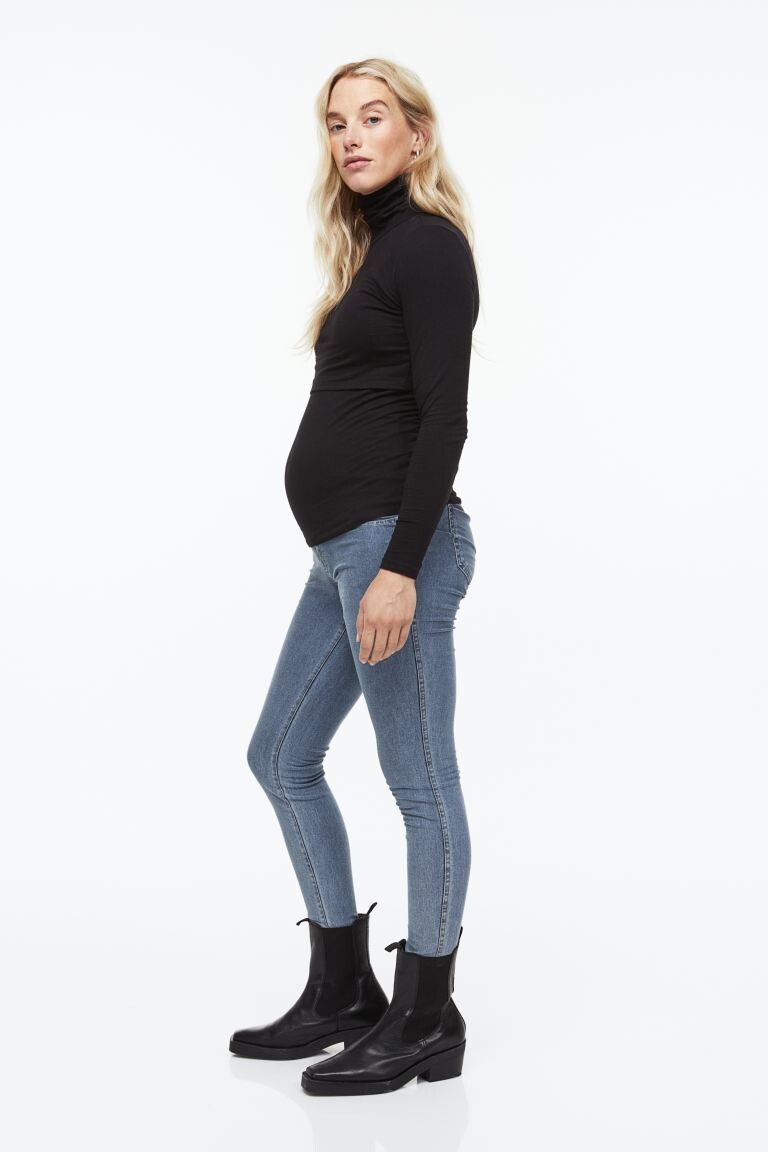 

МОМ Джеггинсы H&M, синий деним