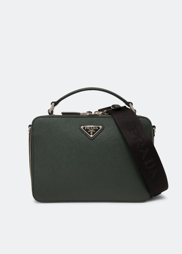 Prada brique saffiano store leather crossbody bag