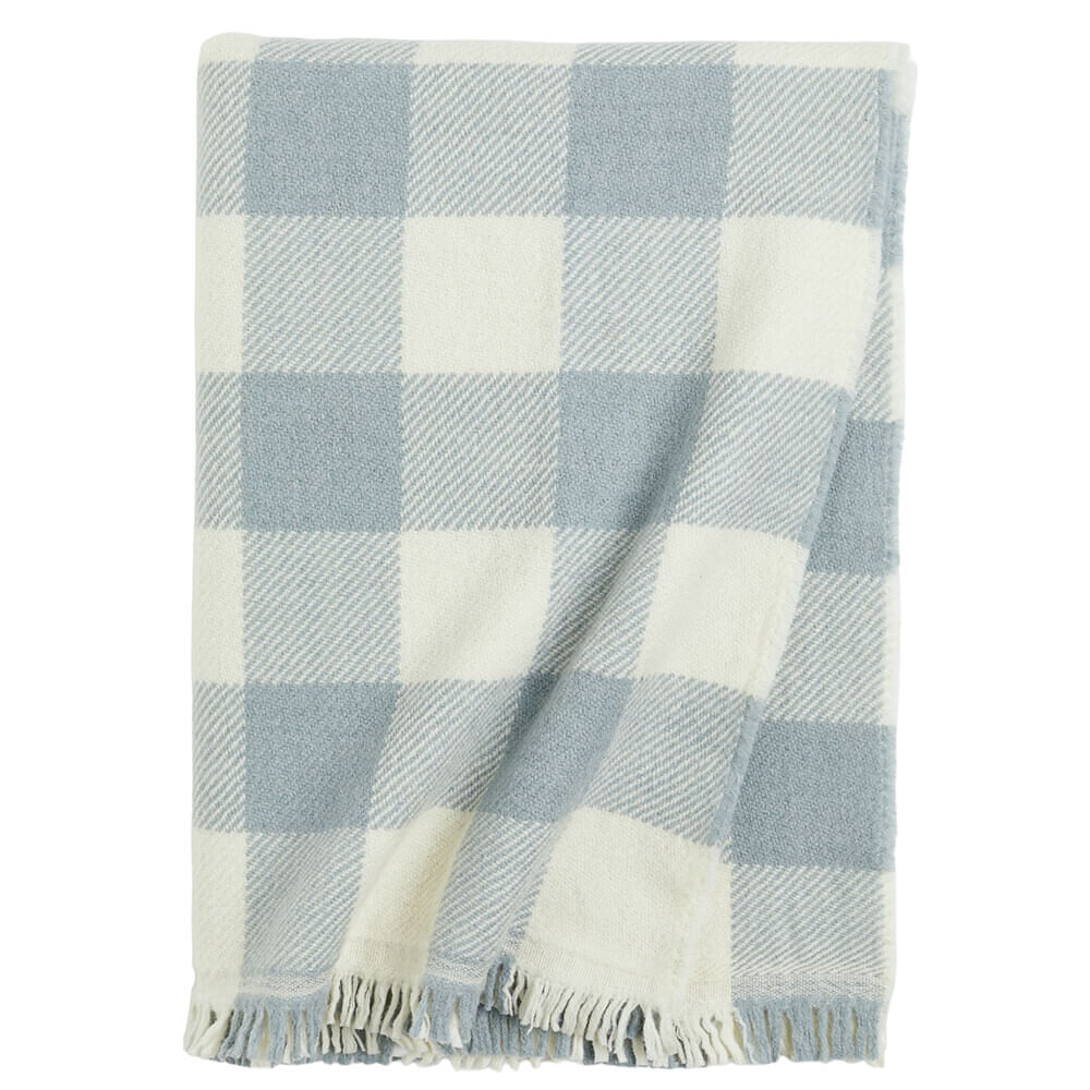 

Плед H&M Home Plaid Wool, серо-голубой/белый