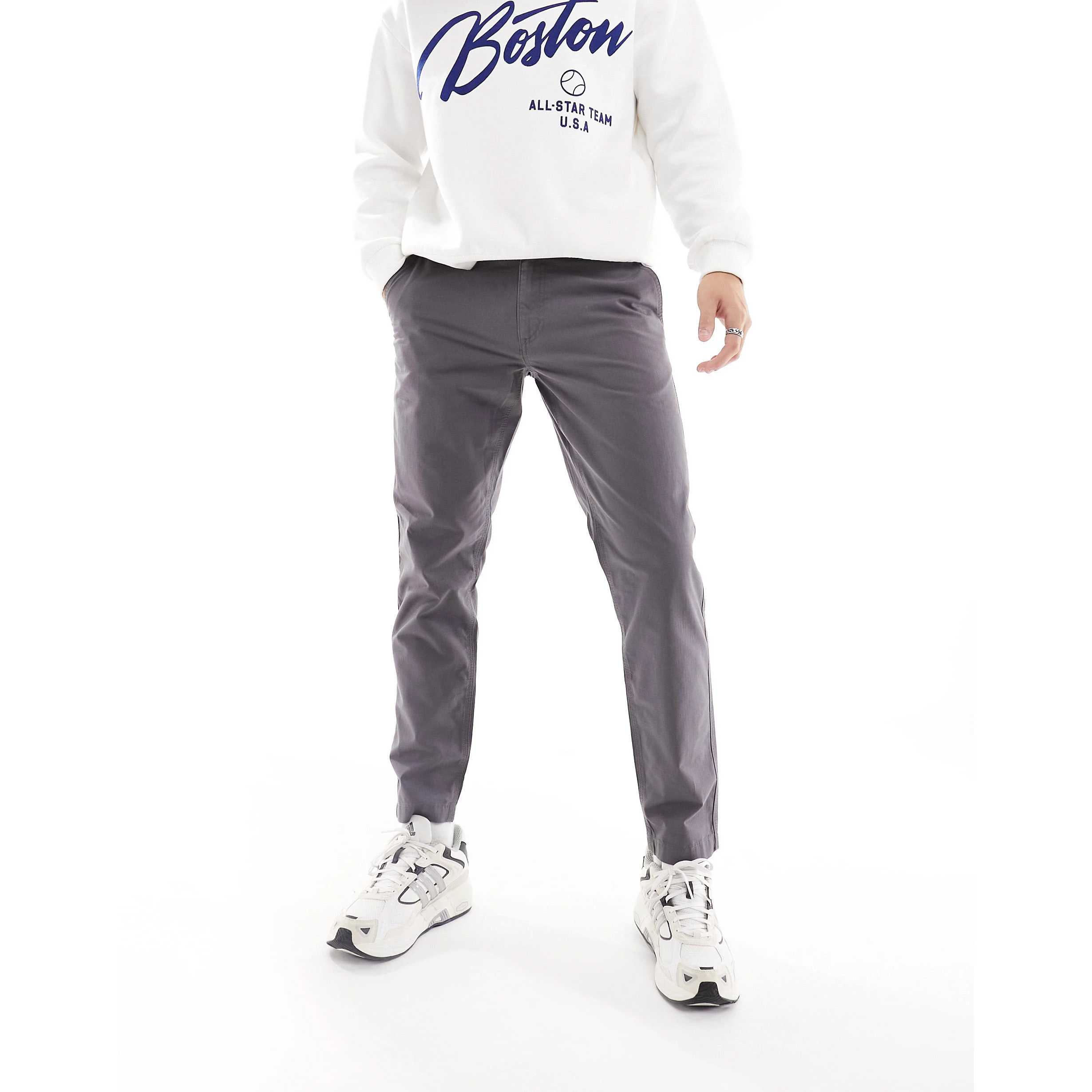 Брюки Asos Design Straight Ripstop, серый брюки asos красивые 38 размер