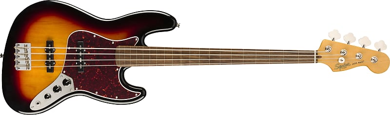 Classic Vibe '60s Jazz Bass Безладовый, накладка на гриф Laurel, 3 цвета Sunburst Squier Vibe '60s Jazz Bass Fretless Bass Guitars 0374531500