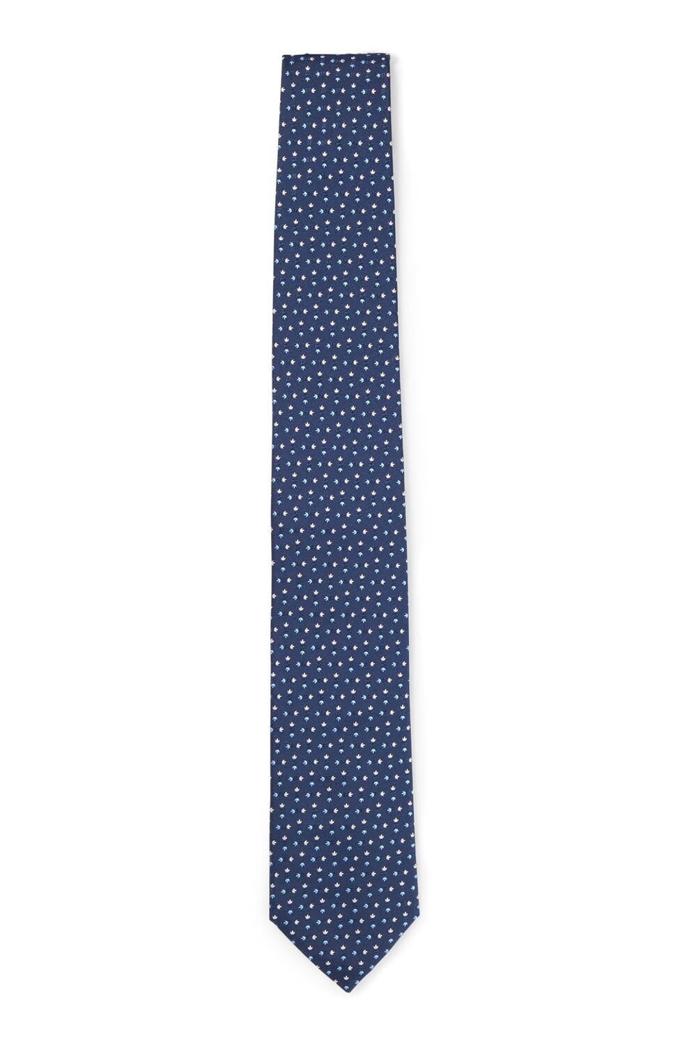 

Галстук Hugo Boss Patterned In Silk-blend Jacquard, темно-синий