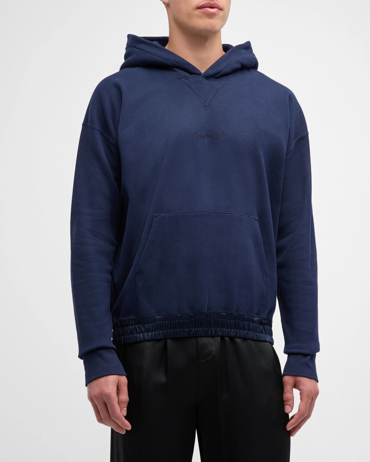 

Мужская однотонная толстовка YSL Saint Laurent, цвет Indigo Dk.