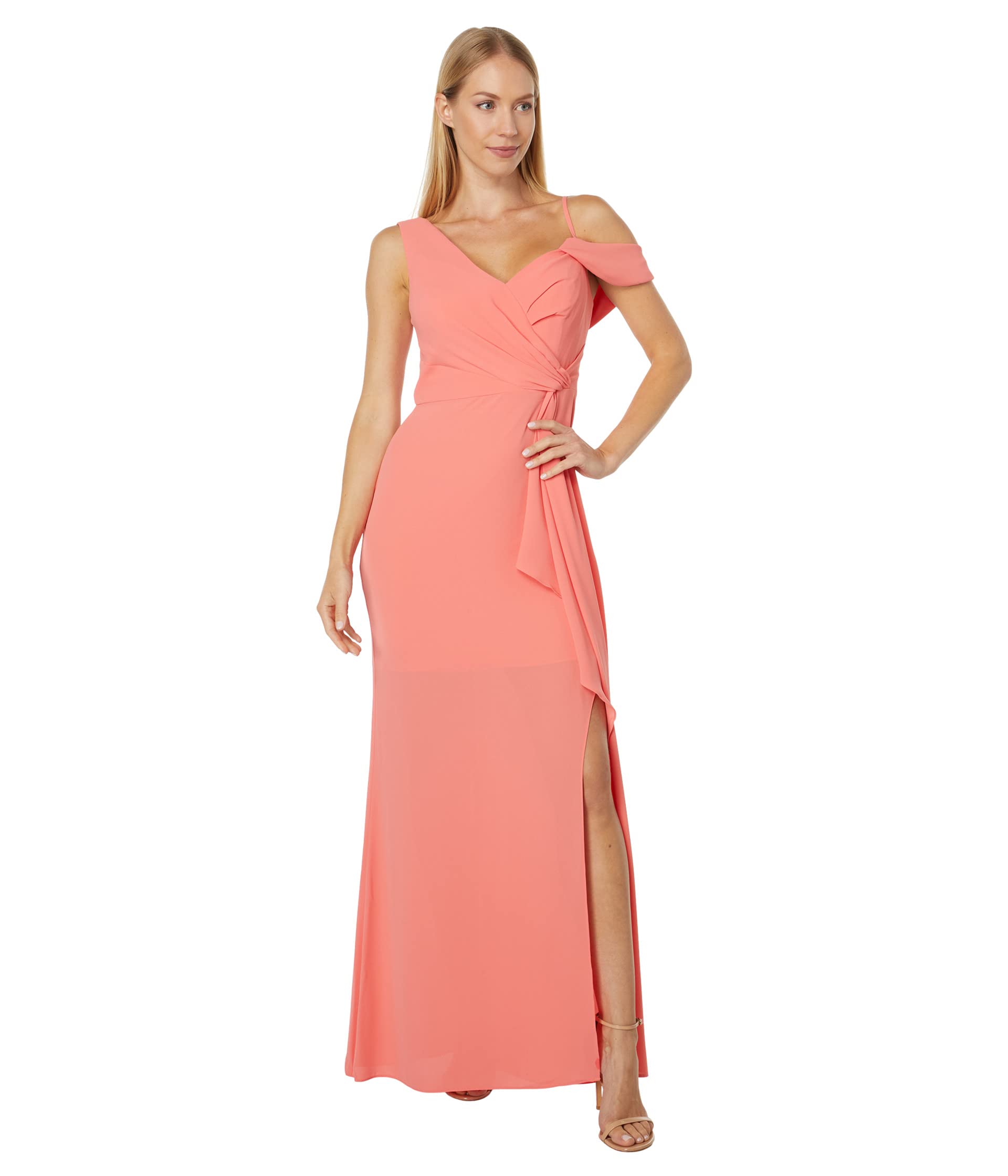 BCBGMAXAZRIA Long Silk Poly Georgette Dress